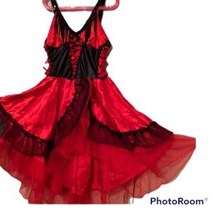 PIRATE WENCH Costume LEG AVENUE CAN CAN RED/BLK S